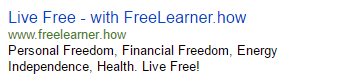 What our Bing Ad looked like